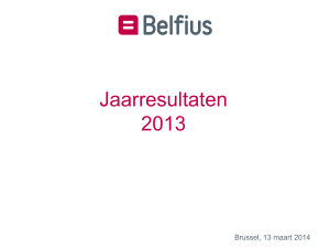 Presentatie Resultaten Belfius 2013
