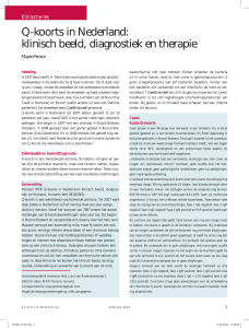 Q-koorts in Nederland: klinisch beeld, diagnostiek en therapie