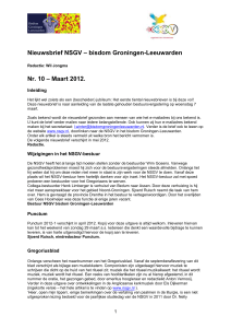 Nieuwsbrief NSGV – bisdom Groningen
