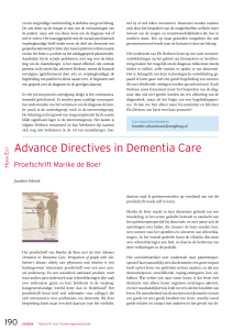 Advance Directives in Dementia Care
