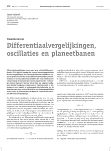 Differentiaalvergelijkingen, oscillaties en planeetbanen