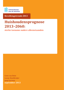 Huishoudensprognose 2013-2060: sterke toename oudere