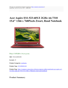 Acer Aspire ES1-523-60YZ 2GHz A6-7310 15.6" 1366 x 768Pixels