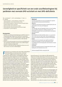 Gevoeligheid en specificiteit van een orale uracilbelastingtest bij
