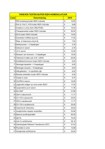 Code Omschrijving 2016 TARIEVEN TESTEN BUITEN RIZIV