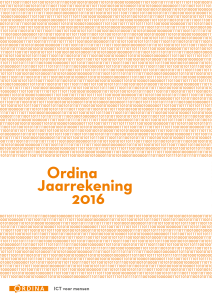 Jaarrekening 2016 - Ordina annual report 2016