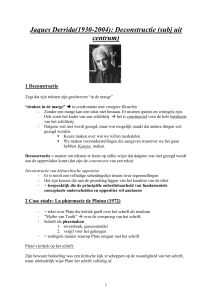 Jaques Derrida(1930-2004): Deconstructie (subj uit centrum)