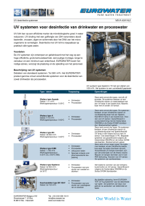 UV systemen voor desinfectie van drinkwater en proceswater