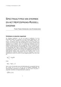 spectraaltypes van sterren en het hertzsprung-russell