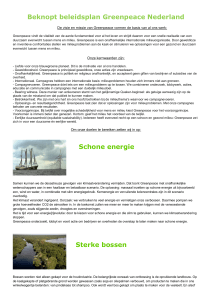 Beknopt beleidsplan Greenpeace Nederland Schone energie