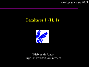 DBMS - cs.vu.nl - Vrije Universiteit Amsterdam