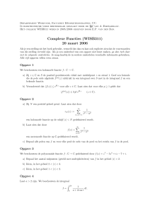 Complexe Functies (WISB311) 20 maart 2006 - A