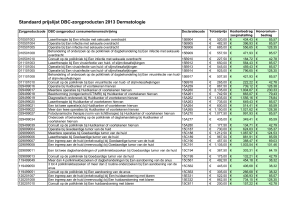 Standaard prijslijst DBC-zorgproducten 2013 Dermatologie