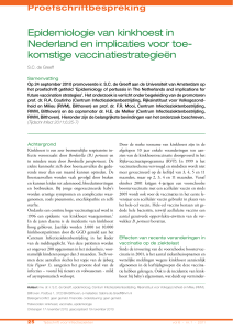 Epidemiologie van kinkhoest in Nederland en implicaties voor toe