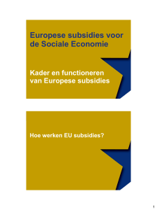 Europese subsidies voor de Sociale Economie