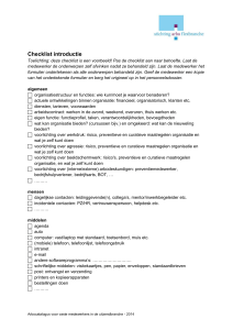 Checklist introductie - Stichting Arbo Flexbranche