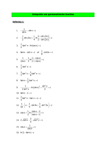 Integratie van goniometrische functies 1 sin 2x 1 1