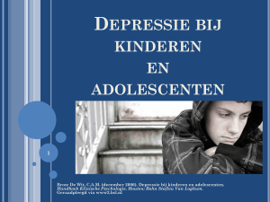 Depressie bij kinderen en adolescenten - Depressie 2012-2013