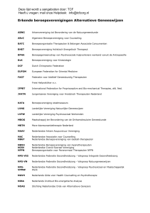 Erkende beroepsverenigingen Alternatieve Geneeswijzen