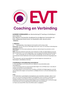 ALGEMENE VOORWAARDEN voor dienstverlening EvT Coaching