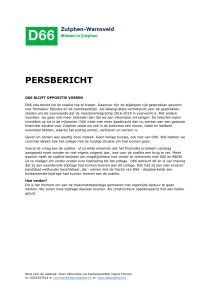 Persbericht - D66 Zutphen