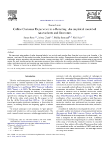 Rose, S., Clark, M., Samouel, P., & Hair, N. (2012). Online customer experience in e-retailing an empirical model of antecedents and outcomes. Journal of Retailing, 88(2), 308-322.