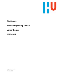 Studiegids Bachelor Leraar Engels VT 2020-2021 (NL)