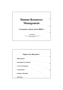 Cursus HRM 2 - Human Resources Management (Winkelmanagement 2018-2019) PRINT