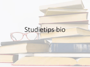 Studietips + toetsvaardigheden Biologie bovenbouw