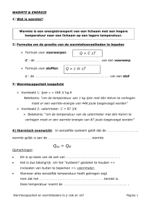 WARMTECAPACITEIT & WARMTEBALANS