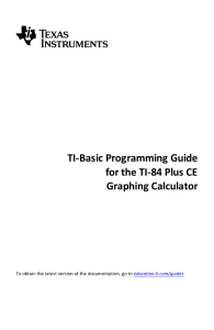 TI-Basic Programming Guide for TI-84 Plus CE