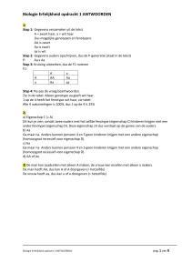 Biologie Erfelijkheid: Antwoorden op Opdracht 1