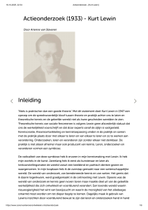 Actieonderzoek - [Kurt Lewin]