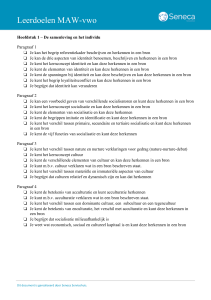 Leerdoelen MAW-vwo: Samenleving, Individu, Verschillen, Bindingen