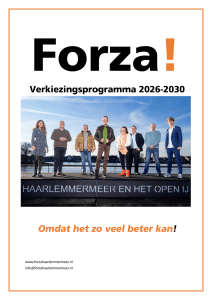Forza! Verkiezingsprogramma 2026-2030 Haarlemmermeer
